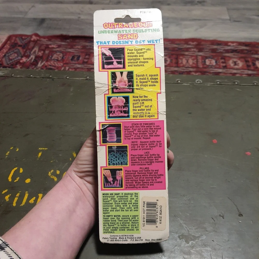 RARE Vintage 1990s Roseart Pink SQAND Underwater Sculpting Sand, Sealed Bottle